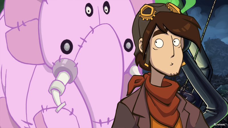 Un Elephant Rose sur Deponia !
